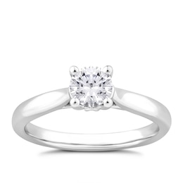 Engagement Ring 9ct White Gold Solitaire 0.50ct Diamond Ring