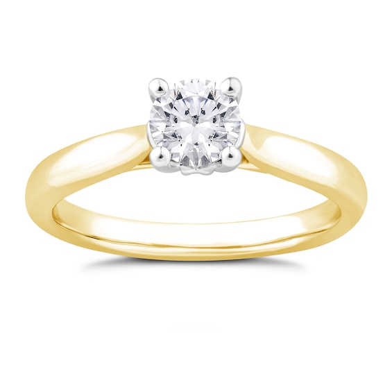 Engagement Ring 9ct Yellow Gold Solitaire 0.50ct Diamond Ring