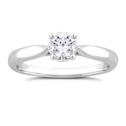 Engagement Ring 9ct White Gold Solitaire 0.66ct Diamond Ring