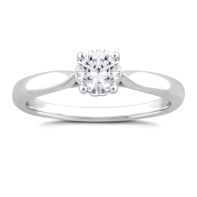 Main Image 1 of 9ct White Gold 0.66ct Diamond Solitaire Ring