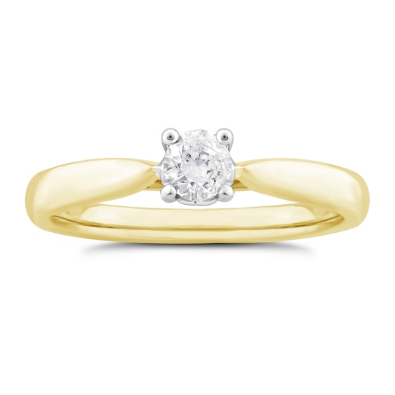 Engagement Ring 9ct Yellow Gold Solitaire 0.30ct Diamond Ring