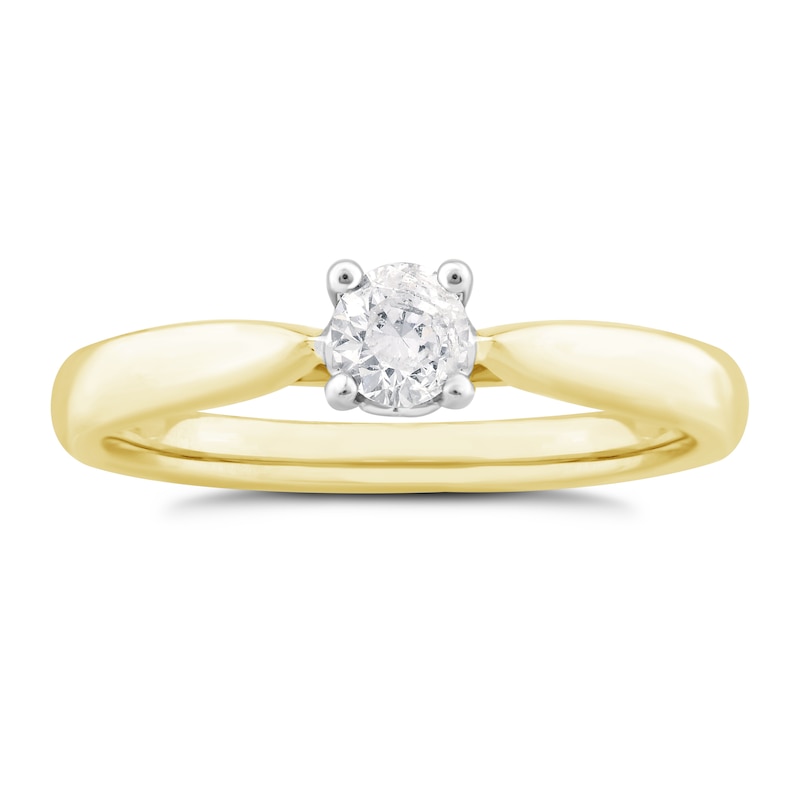 Main Image 1 of 9ct Yellow Gold 0.30ct Diamond Solitaire Ring