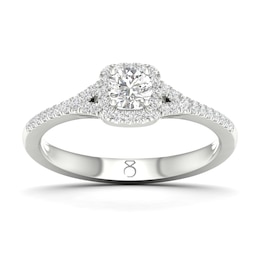 The Diamond Story 18ct White Gold Halo 0.33ct Total Diamond Ring