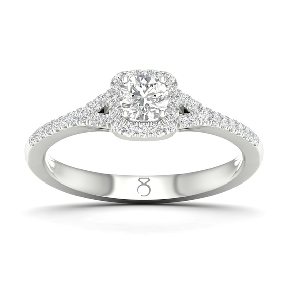 Engagement Ring The Diamond Story 18ct White Gold Halo 0.33c