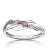 Thumbnail Image 1 of 9ct White Gold Diamond & Marquise Amethyst Eternity Ring