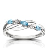 Thumbnail Image 1 of 9ct White Gold Diamond & Marquise Topaz Eternity Ring