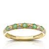 Thumbnail Image 1 of 9ct Yellow Gold Diamond & Emerald Eternity Ring