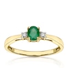 Thumbnail Image 0 of 9ct Yellow Gold Diamond & Oval Emerald Ring