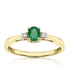 Thumbnail Image 1 of 9ct Yellow Gold Diamond & Oval Emerald Ring