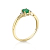 Thumbnail Image 1 of 9ct Yellow Gold Diamond & Oval Emerald Ring