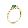 Thumbnail Image 2 of 9ct Yellow Gold Diamond & Oval Emerald Ring