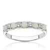Thumbnail Image 0 of 9ct White Gold Diamond & Opal Eternity Ring
