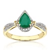 Thumbnail Image 0 of 9ct Yellow Gold 0.14ct Diamond & Pear Emerald Ring
