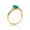 Thumbnail Image 1 of 9ct Yellow Gold 0.14ct Diamond & Pear Emerald Ring