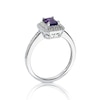 Thumbnail Image 2 of 9ct White Gold Diamond & Octagon Amethyst Double Halo Ring