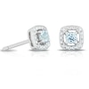 Thumbnail Image 0 of Silver Diamond & Aquamarine March Birthstone Stud Earrings