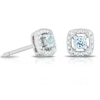 Thumbnail Image 1 of Sterling Silver Diamond & Aquamarine March Birthstone Stud Earrings