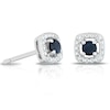 Thumbnail Image 1 of Sterling Silver Diamond & Sapphire September Birthstone Earrings