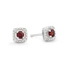Thumbnail Image 1 of Sterling Silver Diamond & Garnet January Birthstone Earrings