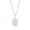 Thumbnail Image 1 of Sterling Silver Diamond & Aquamarine March Birthstone Pendant