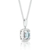 Thumbnail Image 2 of Sterling Silver Diamond & Aquamarine March Birthstone Pendant