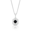 Thumbnail Image 1 of Sterling Silver Diamond & Sapphire September Birthstone Pendant