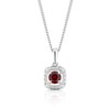 Thumbnail Image 1 of Sterling Silver Diamond & Garnet January Birthstone Pendant