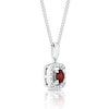 Thumbnail Image 2 of Sterling Silver Diamond & Garnet January Birthstone Pendant