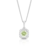 Thumbnail Image 1 of Sterling Silver Diamond & Peridot August Birthstone Pendant