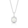 Thumbnail Image 1 of Sterling Silver Diamond & Opal October Birthstone Pendant