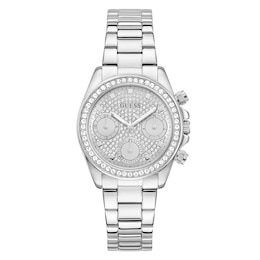 Guess Victoria Women's Silver-Tone Dial & Stainless Steel Bracelet Watch