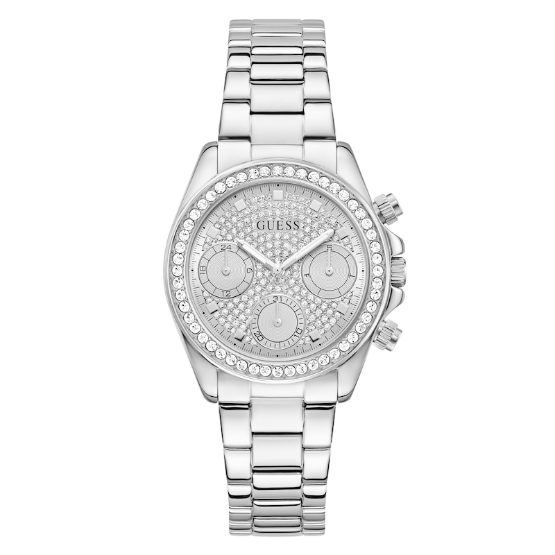 Main Image 1 of Guess Victoria Women's Silver-Tone Dial & Stainless Steel Bracelet Watch