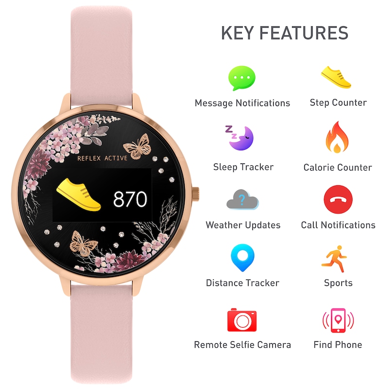 Main Image 2 of Reflex Active Series 3 Nude PU Strap Smart Watch