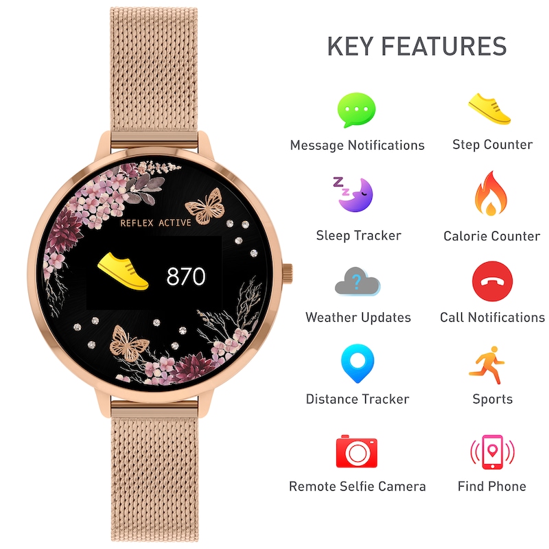 Main Image 2 of Reflex Active Series 3 Rose Gold Tone Bracelet Smart Watch