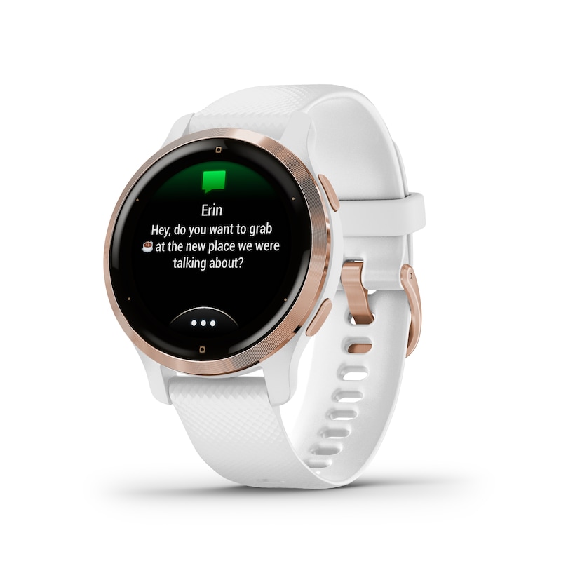 Main Image 2 of Garmin Venu 2S Ladies' White Silicone Strap Smartwatch