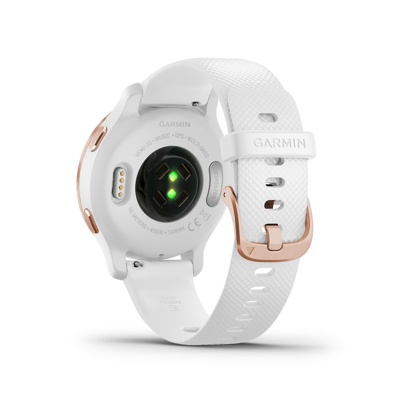 Main Image 4 of Garmin Venu 2S Ladies' White Silicone Strap Smartwatch