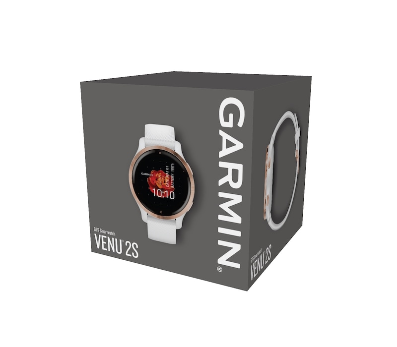 Main Image 8 of Garmin Venu 2S Ladies' White Silicone Strap Smartwatch