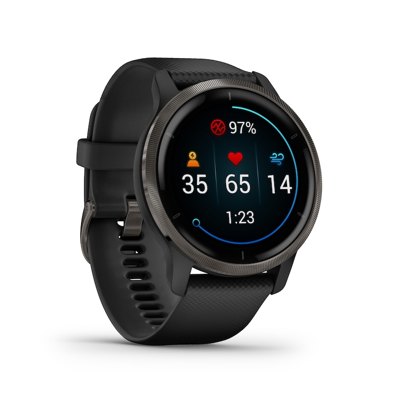 Main Image 5 of Garmin Venu 2 Black Silicone Strap Smartwatch