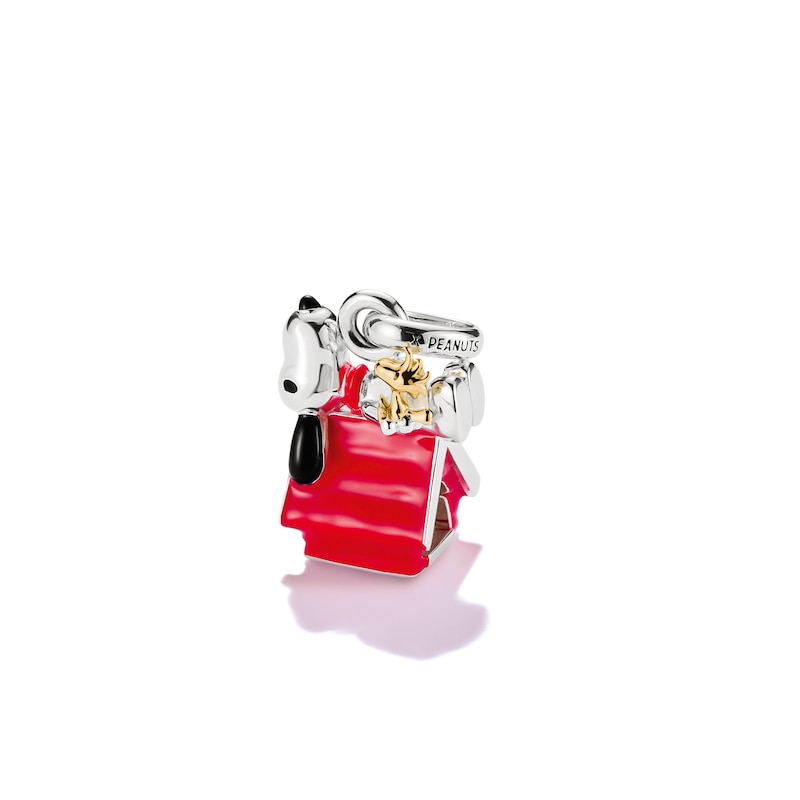 Main Image 2 of Thomas Sabo x Peanuts Sterling Silver Snoopy & 18ct Gold Plated Woodstock Doghouse PendantCharm