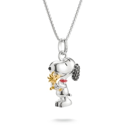 Thomas Sabo x Peanuts Sterling Silver Snoopy & 18ct Yellow Gold Plated Woodstock Pavé Necklace