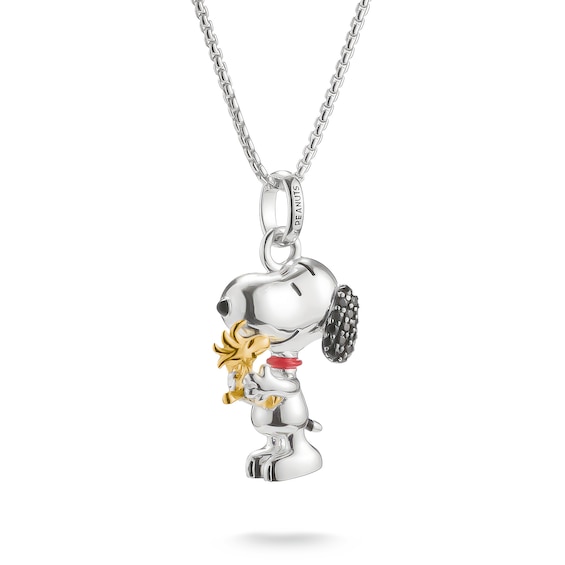 Thomas Sabo x Peanuts Sterling Silver Snoopy & 18ct Yellow Gold Plated Woodstock Pavé Necklace