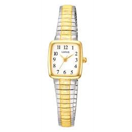 Lorus Women's White Dial Two Tone Stainless Steel Expander Watch