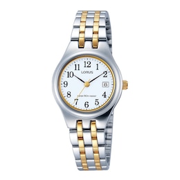 Lorus Women's White Dial Two Tone Stainless Steel Bracelet Watch