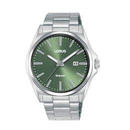 Lorus Heritage Men's Green Dial Silver-Tone Stainless Steel Bracelet Watch