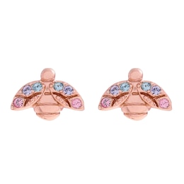 Olivia Burton Rainbow Bee Rose Gold Tone Stud Earrings
