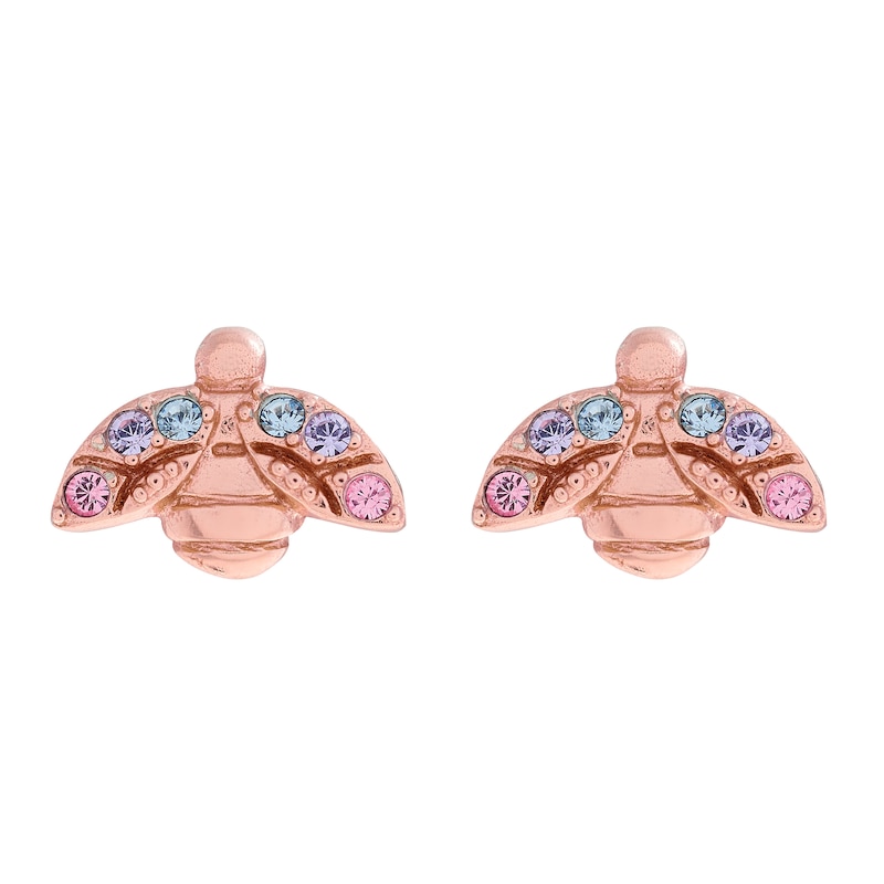 Main Image 1 of Olivia Burton Rainbow Bee Rose Gold Tone Stud Earrings