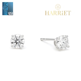 Harriet 9ct White Gold 0.50ct Lab-Grown Diamond Solitaire Stud Earrings