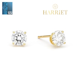 Harriet 9ct Yellow Gold 1ct Lab-Grown Diamond Solitaire Stud Earrings