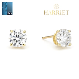 Harriet 9ct Yellow Gold 1.5ct Lab-Grown Diamond Solitaire Stud Earrings