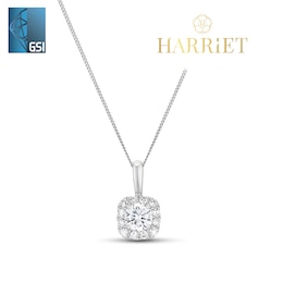 Harriet Sterling Silver 0.25ct Lab-Grown Diamond Halo Pendant Necklace